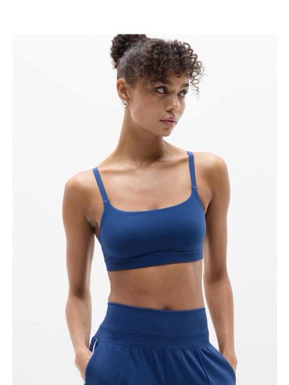 New Athleta M Vitaform Bodymove Scoop Bralette Medium Cup D-DD Maritime Blue
